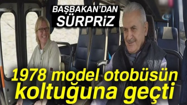 Başbakan Yıldırım, 1978 model otobüsle Kocaeli'den geçti