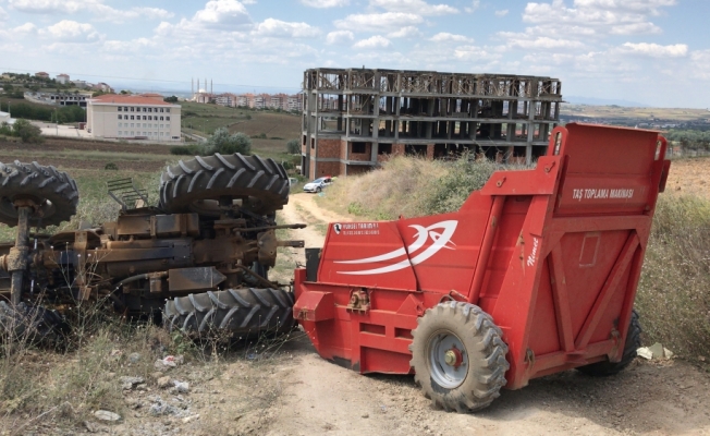 Edirne'de traktör devrildi: 1 yaralı