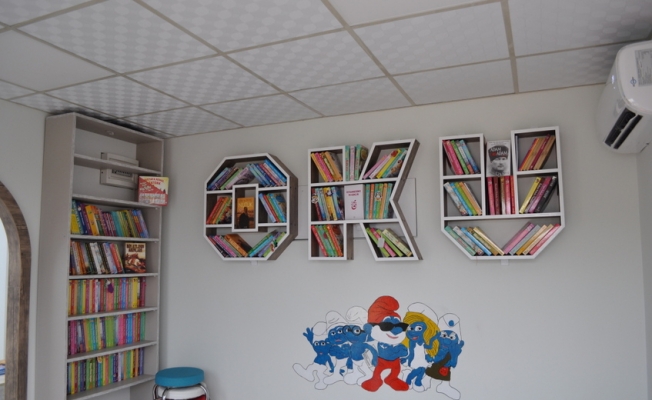 Ertaylan İlkokulu'na konteyner Z-kütüphane açıldı