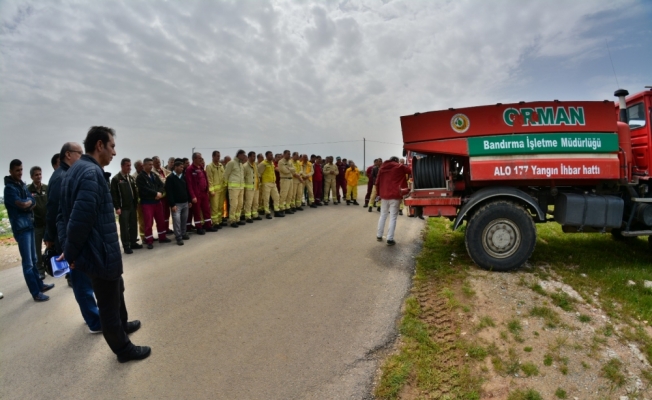 Bandırma Orman İşletme Müdürlüğü yangınla mücadeleye hazır