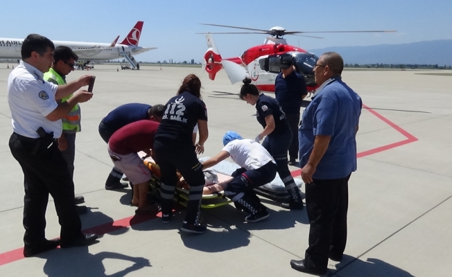 Salça kazanına düşen çocuk, ambulans helikopterle Ankara'ya sevk edildi