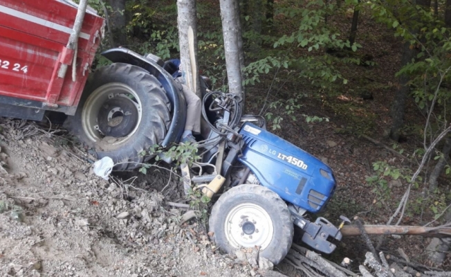 Freni boşalan traktör ağaçlara çarptı: 1 ölü