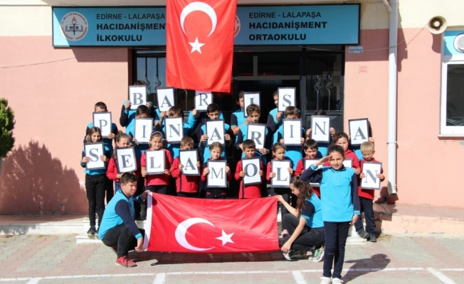 Köy okulundan Mehmetçik'e “Bayrak“ şiiriyle destek