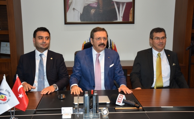 Hisarcıklıoğlu, WCF üyeliğine seçilen Çorlu TSO Başkanı Volkan'ı tebrik etti