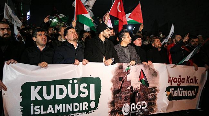 ABD'nin sözde Orta Doğu barış planı İstanbul'da protesto edildi