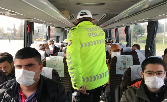 Edirne ve Tekirdağ'da şehirler arası otobüslerde koronavirüs denetimi
