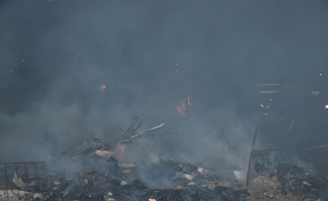 Bursa'da çıkan yangında 1 baraka, 2 ev ve 1 iş yeri yandı