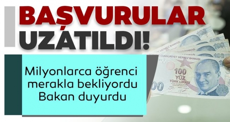 Bakan Kasapoğlu, burs ve kredi başvurularının 8 Kasım'a kadar uzatıldığını duyurdu