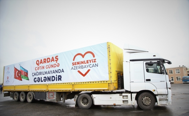 Türkiye Diyanet Vakfının gönderdiği 6 tır insani yardım Azerbaycan'a ulaştı