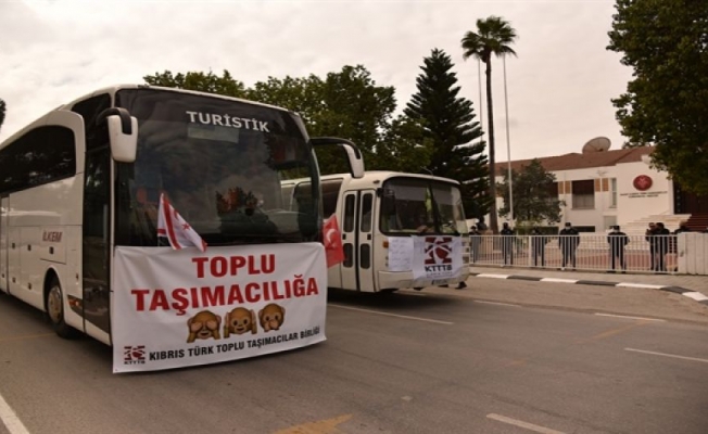 Kuzey Kıbrıs'ta taşımacılardan büyük eylem