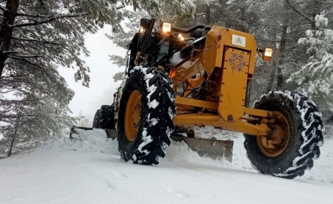 Aydın'da karla mücadele devam ediyor