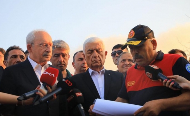 Kılıçdaroğlu, Başkan Gürün'le yangın bölgesinde incelemelerde bulundu