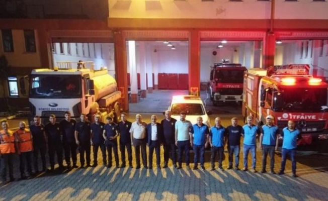 Marmaris’teki yangın söndürme için Kocaeli 8 araç ve 16 personel gönderdi