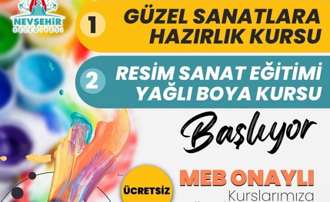 Nevşehir Belediyesi'nden ücretsiz güzel sanatlar kursu