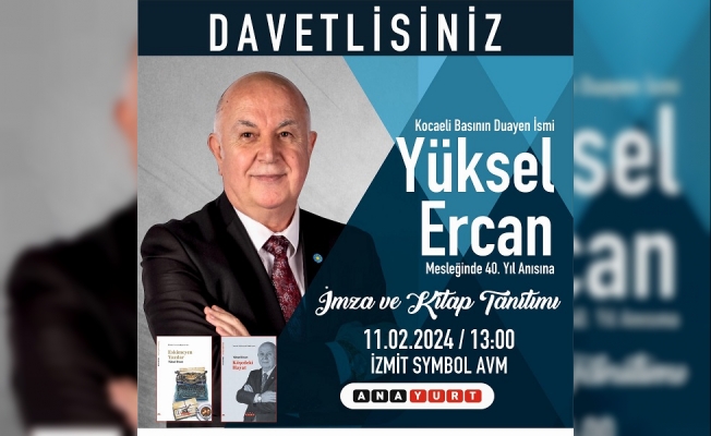 Yüksel Ercan, Pazar günü Symbol AVM’de kitaplarını imzalayacak