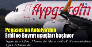 Pegasus’un Antalya’dan Erbil ve Beyrut uçuşları başlıyor