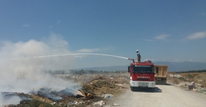 GÜNCELLEME - Burhaniye'de çöplük yangını