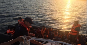 Enez ilçesi açıklarında 35 düzensiz göçmen yakalandı
