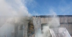 Karamürsel'de samanlık yangını