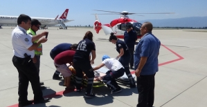 Salça kazanına düşen çocuk, ambulans helikopterle Ankara'ya sevk edildi