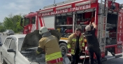 Düzce'de otomobil yangınına anında müdahale