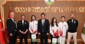Şampiyon sporculardan Bursa Osmangazi'ye ziyaret