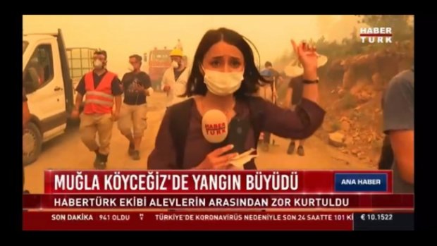 Yangının Ortasında kalan Habertürk Muhabirini ERMAŞ Mermer Çalışanları kurtardı